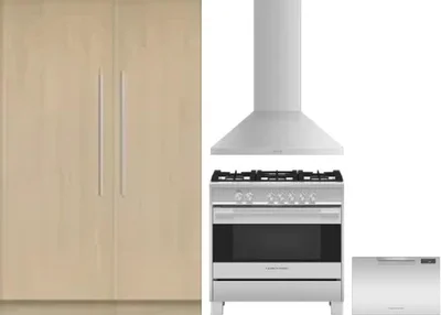 5 Piece Package Includes Refrigerator, Freezer, Range, Hood And Dishwasher